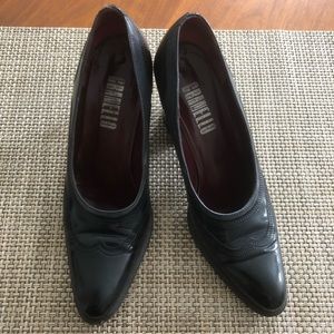 Prada for Granello Brogue Wingtip Stacked Pumps